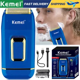 Shavers Kemei Electric Shaver Professional Broda Trimmer USB Uładowani maszynka dla mężczyzn Electric Goleja IPX4 Wodoodporny KM2031