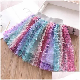 Clothing Sets Kids Designer Clothes Girls Skirts New Summer Rainbow Tutu Bowknot Skirt Dress Kid Drop Delivery Baby, Maternity Baby Dhb9J