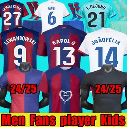 24 25 maglia di calcio Gavi Lewandowski Pedri FC Ferran Camiseta de calcio Auba Joao Cancelo Men Kids Sets Uniform Jersey