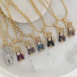 Ожерелья 5 шт. Красивое прекрасное ожерелье CZ для женщин модные украшения хрустальный медвежь