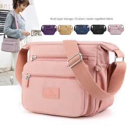 Çantalar Oxford Cloth Woman's Messenger Bag Tuval Çanta Çok tabakalı eğlence çantası büyük kapasiteli omuz