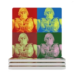 الحصير الجدول He-Man Figure Art Ceramic Coasters (Square) Outensils Offectils Kitchen anti slip for Ceramics Christmas Tea