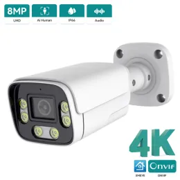 렌즈 4K 8MP IP 카메라 5MP 방수 실외 카메라 얼굴 감지 양방향 오디오 컬러 나이트 버전 홈 감시 XMEYE H.265