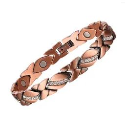 Link bransoletki befoshinn modne 5 mm szerokie magnetyczne kobiety bransoletki biżuterii moda Pure Copper Health Bieczek