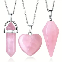 Collane a ciondolo 3pcs collana di agata cristallina imposta il regalo perfetto per la ragazza sorella mamma più stregoneria esagonale