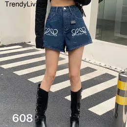 New 24ss Summer Designer women jeans designer undefined previous letters fashion brand embroidery summer cow shorts denim female thin package womens jeans Shorts