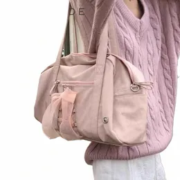 Bow Design nyl duże torby na ramię dla kobiet 2024 y2k koreańskie fi nowe trendy torbę na torebki podróżne i torebki m2ap#
