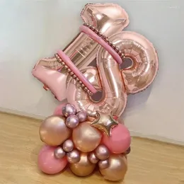 Dekoracja imprezowa Roes Złote Balon Łańcuch Happy 10 16 18. urodziny Baloon Sweet 16. Dekor