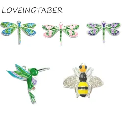 Pendants ( Choose Style First ) Each Style 10pcs/bag Enamel & Rhinestone Bee/Dragonfly /Hummingbird Pendants For Fashion Kids Jewelry