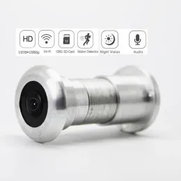 Камеры 1080p P2P Audio Video 940NM Невидимое ИК -ночное видение Wi -Fi Wireless Door Viewer Peephole Fiepeye Camera 180Degree SD -карта слот