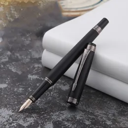 Stifte Luxusqualität Marke Held H706 Fountain Stift Set Box Metal 10k Frosted Black Gun Grey Elegante Kalligraphie Ink Pen