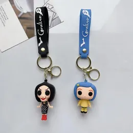 Keychains Coraline & The Secret Door Movie Film Action Figures Doll Keychain Cute PVC Keyring Ornament Key Chain Pendants Kids Gifts