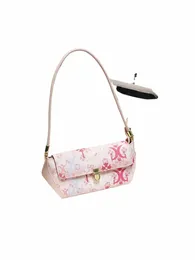 Lyxig och högkvalitativ blommig handhållen läderväska för kvinnor Vacker och färgglad FR -axelväska för fest och bankett C3LW#