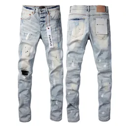 Jeans de marca roxa American High Street Jeans Hole Ruin Robin Religion Pants pinta Devento mais alto 35464631