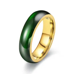 Bande 6mm 316L Anello in acciaio inossidabile per uomini e donne Film Hot Movie Center Core Green White White Jade Color Men Ring Jr2065