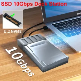 Stations HDD Docking Station Base U.2 Nvme To TypeC HDD Enclosure Independent Power Supply 10Gbps High Speed Transmission