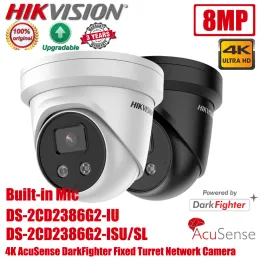 Lens Hikvision DS2CD2386G2ISU/SL DarkFighter 8MP 4K POE WDR IR Builtin Mic DS2CD2386G2IU AcuSense Network Turret IP Camera