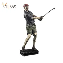 Vilead golf figura statue resina figurine golfista vintage figurine domestiche da sole decorazioni del salotto sport oggetti artigianato reticolo 240416