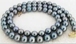 Necklaces 18" REAL NATURAL AAA+ 89MM black Tahitian PEARL NECKLACE 14K GOLDfine jewelryJewelry Making