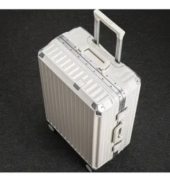Bagage N6876 Bagage Case Kvinnlig vagn Fall Tyst manlig liten aluminiumram Travellåda Lösenordslåda