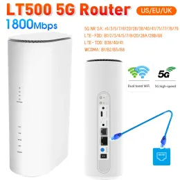 Roteadores desbloqueados roteador 5G Wi -Fi com slot de cartão SIM 1800 Mbps CPE Modem Router Hotsport 5G/4G Signal Amplificador sem fio Repetidor de WiFi sem fio