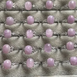 حلقات 5Rings AKAC APERX8*10MM KUNZITE النساء القابل للتعديل