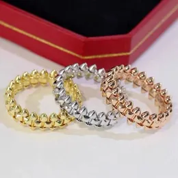 Luxusring Clash Nietringe Designer für Frauen Schmuck 18K Gold Titanium Stahl Verlobungsliebe Love Ring Männer Hochzeitsfeier Weihnachten Geburtstag Geschenk 5-10