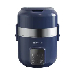 Multicooker 220V Multifunktional 3 Schichten 2L Elektro -Reiskocher tragbarer intelligenter Elektroheizung Lunchbox für die Reiseschule