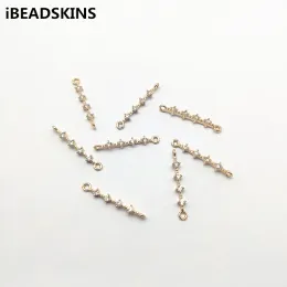 Componentes Nova chegada!26x3mm forma de retângulo de zircônia cúbica conectores de cobre para brincos peças, acessórios, jóias feitas à mão DIY