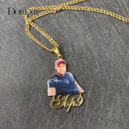 Collane doremi coloful collana fotografica personalizzata con nome pendente immagine personalizzata Qualsiasi carattere/cartone animato Nome targa inossidabile per regali familiari