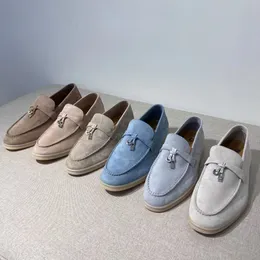 balettlägenheter kvinnor skor loro mule piana kvinnor tofflor lp real mocka moccasin lyx designer sommar slip-ons djupa babouche charms gå toffel män skor loafers