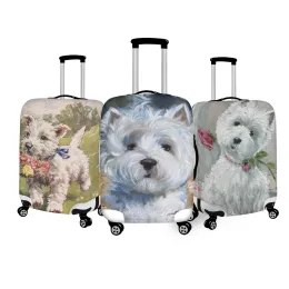Acessórios TwoHeartsGirl Westie Dog Style Luggage Cover Acessórios de viagens