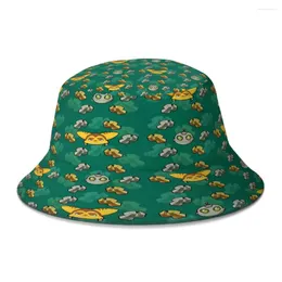 Basker spärr och clank mönster hink hatt för kvinnor män studenter vikbara bob fiskare hattar panama mössa hösten