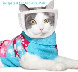 Ferramenta de limpeza de banho de gato de estimação com máscara de boca e nariz transparente, antibitores eficazes Clipper Auxiliar Ferramentas