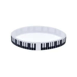 100pcs Piano Key Bransoletka gumowa Gumowa świetna do użycia w dowolnym prezencie dla fanów muzyki341h