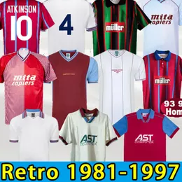 88 93 95 Villa Retro Soccer Jerseys 1988 1993 1995 Aston McGrath Houghton Richardson Man Classic Vintage Football Shirt Saunders Yorke Ehiogu 1997