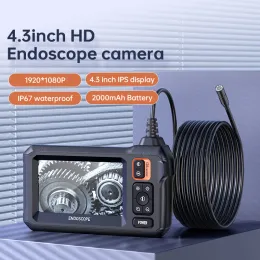 Câmera de endoscópio industrial de câmeras 4,3 polegadas tela IPS 8mm HD1080P IP67 Impervenção de água LED de 8 LED Bororescope para reparo de carros de tubo