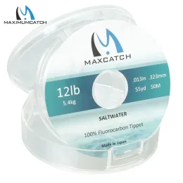 Tillbehör Maximum Catch 50m 12lb/16lb/20lb tippet Fly Line Clear Color 100% Fluorocarbon Saltwater Fly Fishing Line