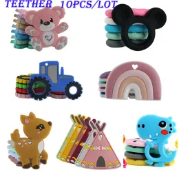 Kolyeler Kovict 10pcs Silikon Teether Gıda Sınıfı Emzik Zinciri Yapma DIY Kolye Kolye Aksesuarları