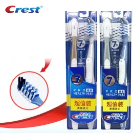 Heads Crest Toothbrush Seven Effect Pro Health Antisp Tooth Brush Holder Teeth Brushe Ultra Soft Brestle Tongue Scraper 4pcs/2Pack