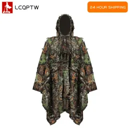 Setler 3D kamuflaj takımları keskin nişancı av kıyafetleri moro camuflagem gömlek ghillie takım elbise poncho pelerin gizli pelerin üniforma militar.