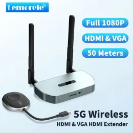 Stick Lemorele Wireless HDMI -передатчик приемник 50M Extender HDMI Extender Adapter TV Dongle 1080p для Monitor Projector Napto