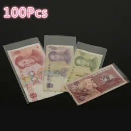 Taschen 100 PCs schützen Tasche für Banknote Papiergeldmarkensammlung Sammlung Shell Ärmel Halter Polymer Beutel Größe 1/2/3/4 Aufbewahrungstaschen Lot