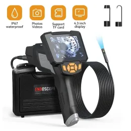 Kameror Industrial Endoscope Camera 8mm 4.3Im Single Dual Lens Car Inspection Borescope 1080p IP68 Vattentät avloppskamera med 6LEDS