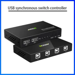 Switches Switch USB Controle de jogo 4 PCs Switch de jogo KM USB SINCRONOUS SUGTER Plug e Play 4ports Syncronizer USB Hub USB Hub