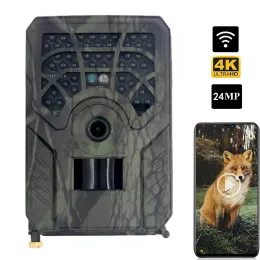 카메라 PR300 WiFi 24MP HD 1080P 적외선 야생 동물 사냥 카메라 트레일 야외 야생 동물 야간 시력 사진 트랩 탐지 카메라