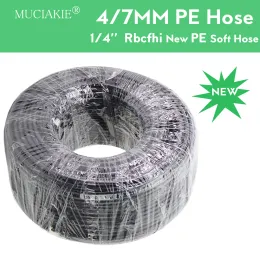 정화기 Muciakie 50m 100m 1/4 ''PE 튜브 ID 4mm OD 6.35mm 4/7mm 물 파이프 저압 연해 시스템 호스 RO 물 필터 시스템