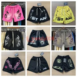 Hellstar Designer mens Short Pants Fashion Clothing Beach shorts Hellstar Retro Water Washing Nylon Shorts Instagrams Trendy Mens Womens Casual Sports Shorts ass