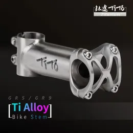 Işıklar Tito UltraLight Titanyum Bisiklet Kök MTB Mountain Yol Bisiklet Gideri Kökünü 25.4mm/31.8mm x Uzunluk 50/60/70/80/90/100/110/120mm