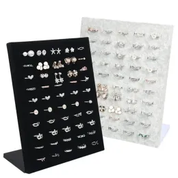 Display Fashion Black/Grey Velvet Display Case Jewelry Ring Displays Stand Board Holder Storage Box Jewelry Gifts Box